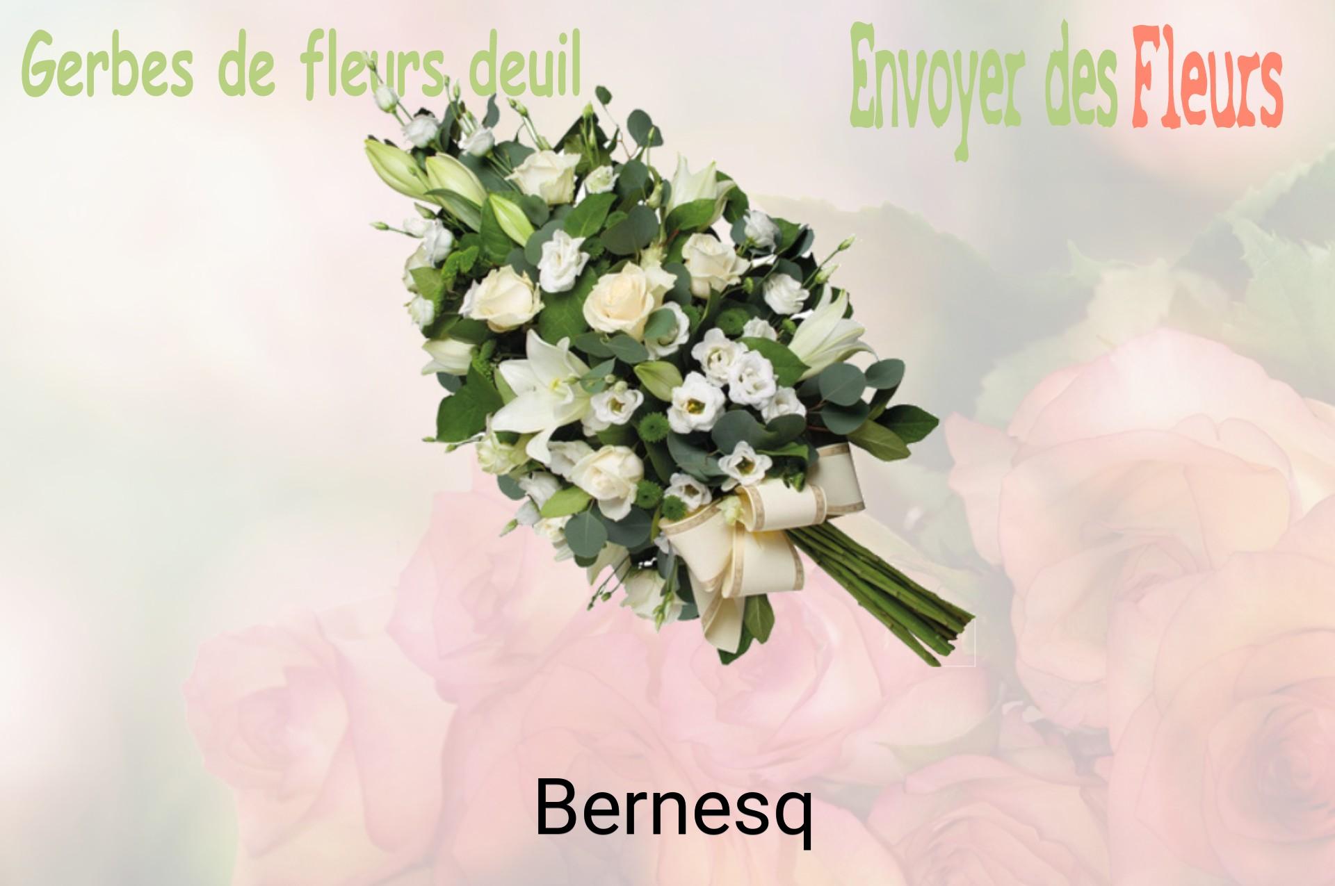 Gerbe de fleurs de deuil livrée à Bernesq